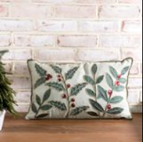 12X20 GREEN HOLLY PILLOW