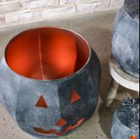 BLACK TIN PUMPKINS LG