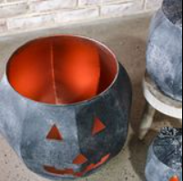 BLACK TIN PUMPKINS LG