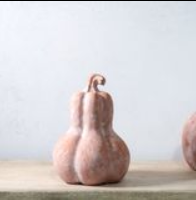 10"H ORANGE TERRACOTTA GOURD