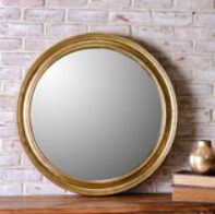 30" ROUND GOLD MIRROR