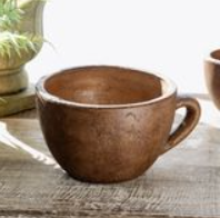 9" TERRA COTTA TEA CUP PLANTER