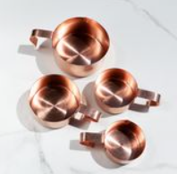 S/4 COPPER PLATED MEASURING CUPS