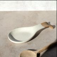 TWO TONE CERAMIC SPOON REST