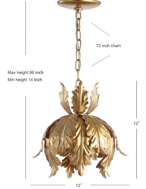 12" Adjustable Metal LED Pendant