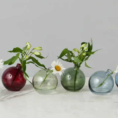 Glass Sphere Bud Vase | Spruce Green