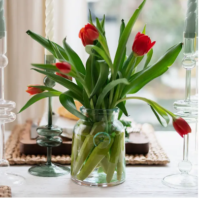 French Bee Clear Mason Jar Vase with Seal, Medium