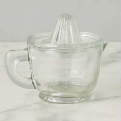 Clear Glass Citrus Juicer with Measuring Cup | French Bistro