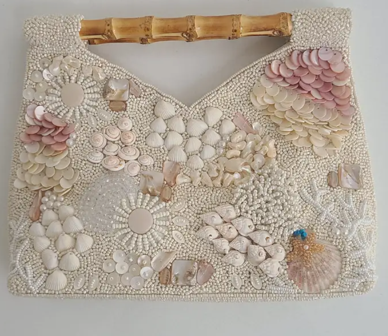 Sea Shell Bambo Handle Bag