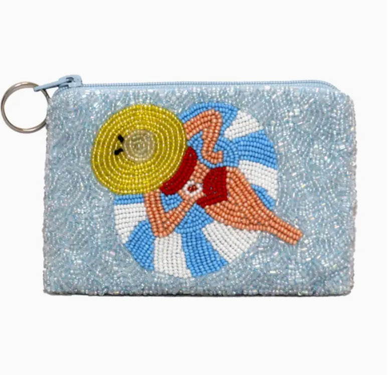 Poolside Beaded Coin Purse
