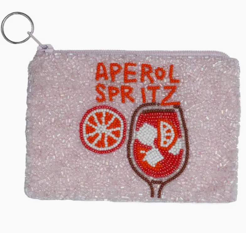 Aperol Spritz Beaded Coin Purse