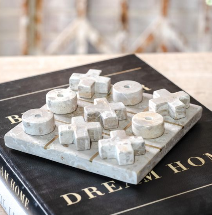 Beige Marble Tic Tac Toe