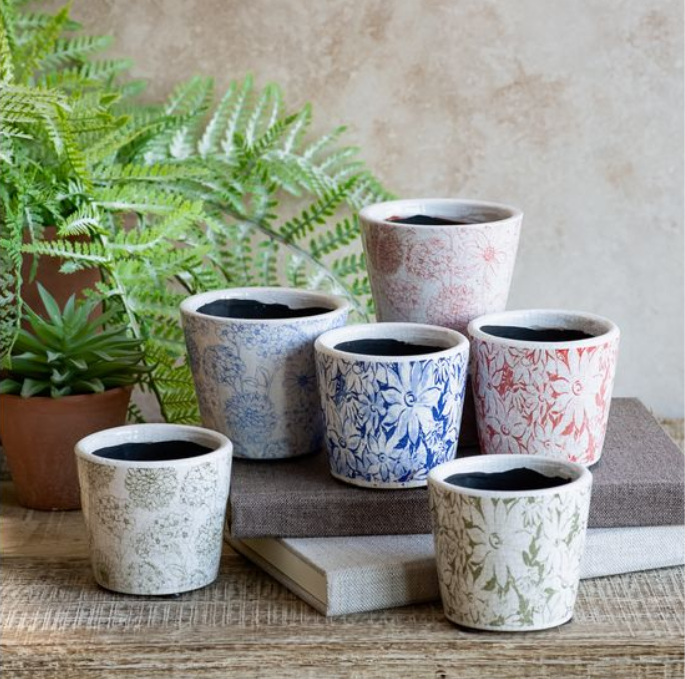 Floral Pattern Garden Pots