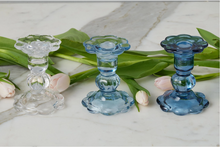 Glass Scalloped Candlesticks