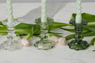 Glass Scalloped Candlesticks