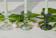 Glass Scalloped Candlesticks