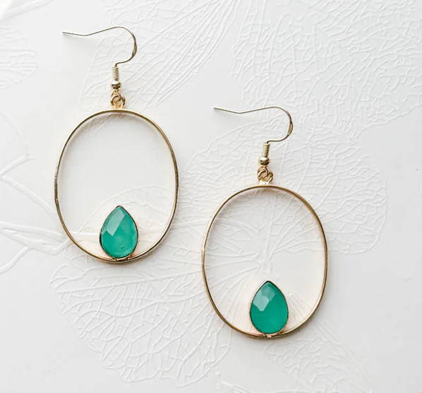 HoneyLou Quartz Teardrop Earrings