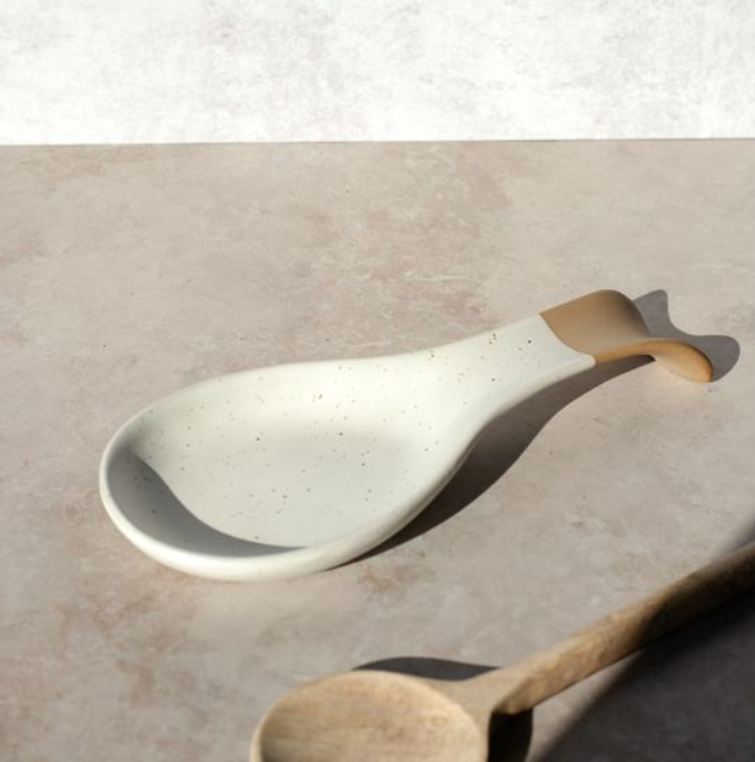 TWO TONE CERAMIC SPOON REST