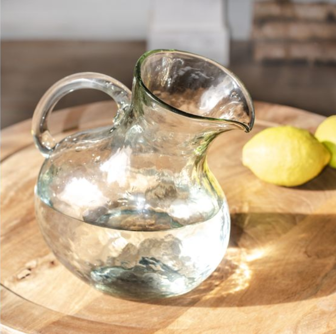 8" CLEAR GLASS PITCHER