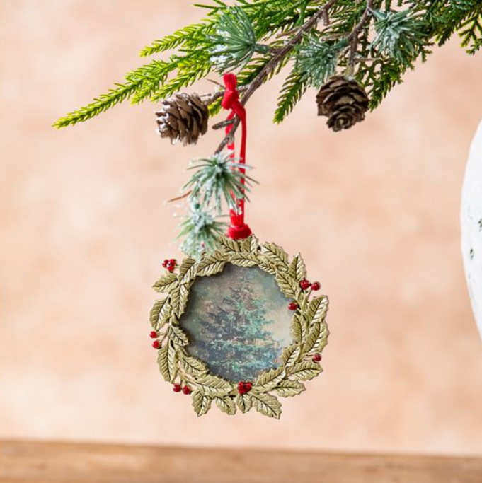 3" Gold Wreath Ornament Frame