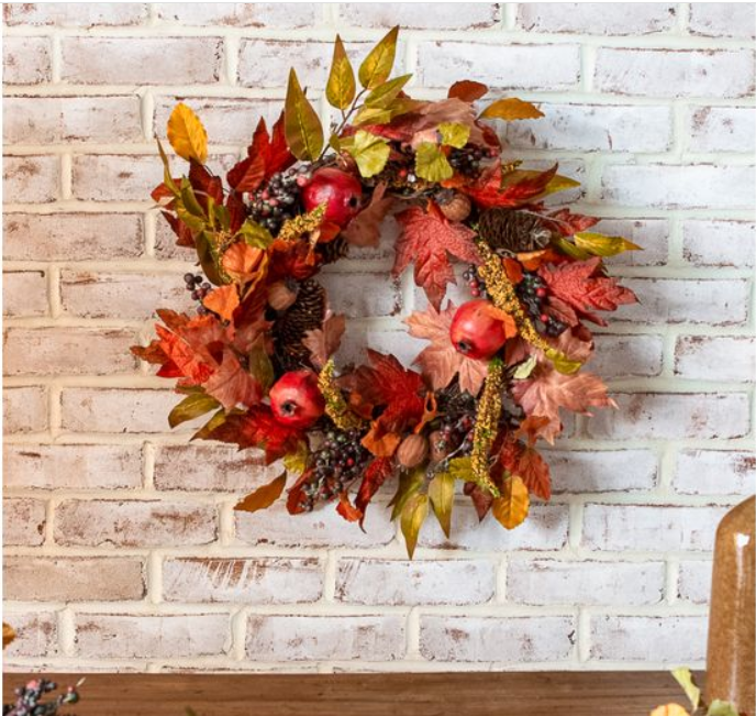 21.5" Fall Pomegranate Wreath