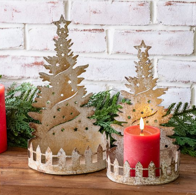 Ant. Gold Tin Tree Trays - SM