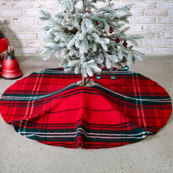 48" Dia Rd Tartan Tree Skirt