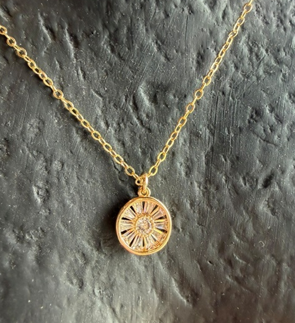 Crystal Sun Dial Necklace