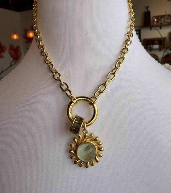 Honey Lou Soleil Crystal Serene Aqua Necklace