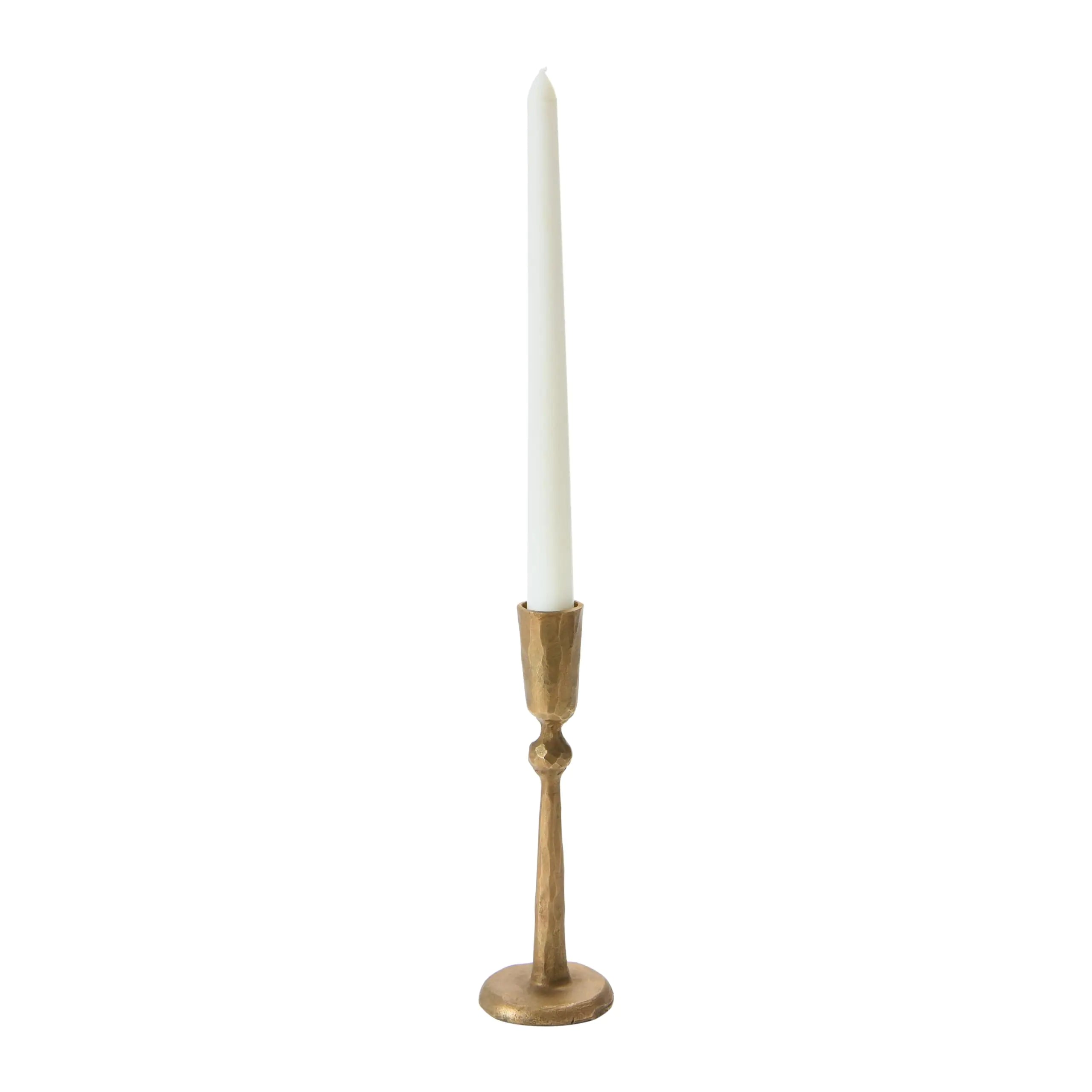 Creative Co-Op Hand-Forged Metal Taper Antique Brass Finish Candle Holder