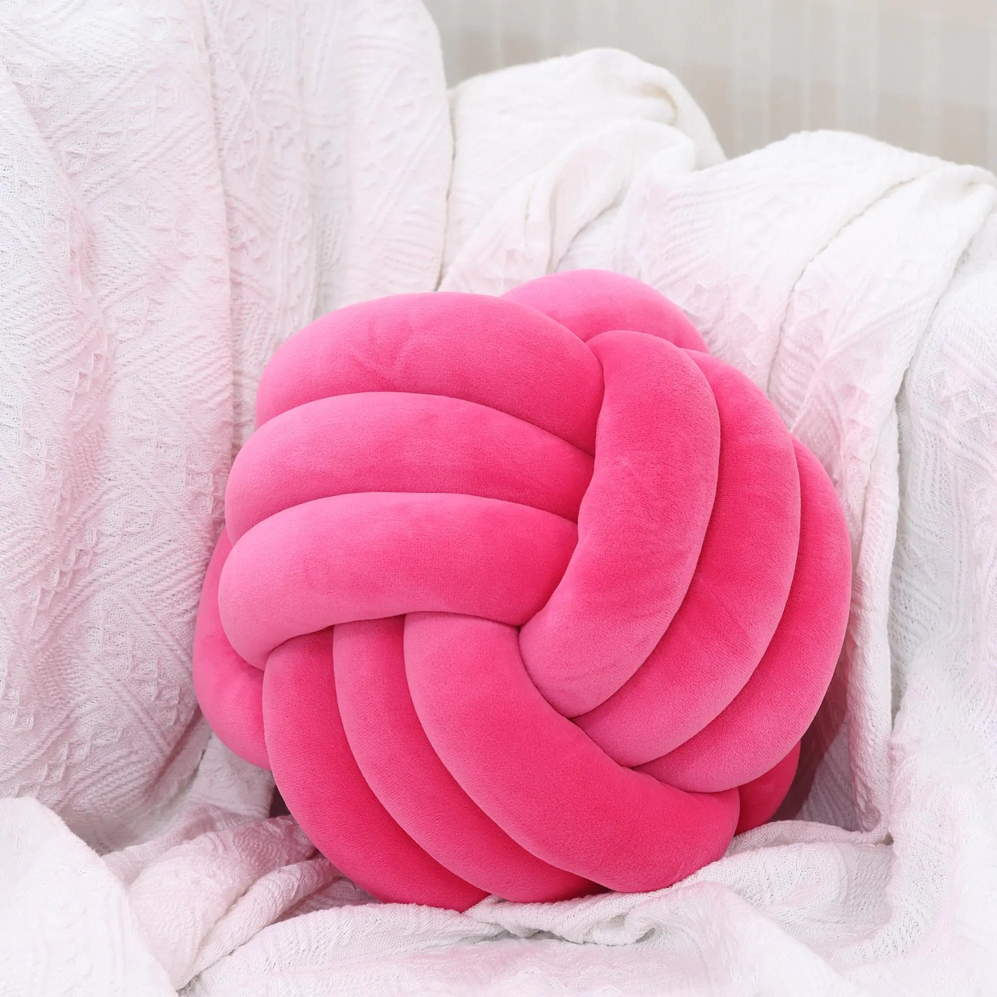 Petrella Knot Pillow Ball Round Throw Pillows Home Decor Cushion Decorative Aesthetic Throw Pillows，Peaches 8inch