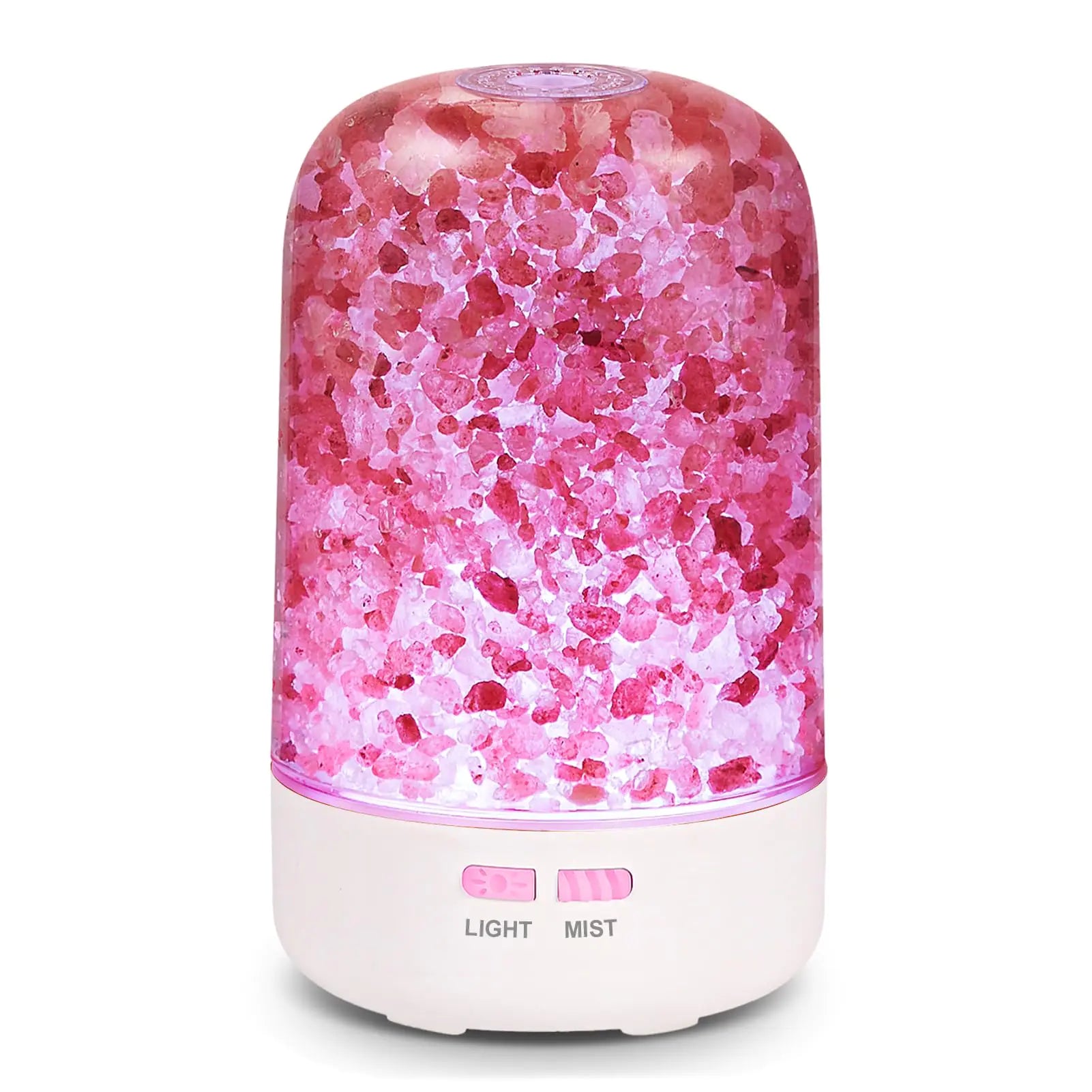 Essential Oil Diffuser Aromatherapy Diffuser 100% Natural Himalayan Salt Lamp Ultrasonic Cool Mist Humidifier 3 in 1 for Small Room Home Office 7 Colors Changing LED Night Lights120ml(Pure white)