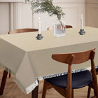 Linen Hub Farmhouse Rectangle Tablecloth 100% Cotton - Washable Dining Table Cover - Perfect for Dinner Party Wedding Christmas Holidays Everyday Use Table Cloth Beige 55x120 inches