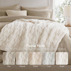 Soft Warm Ruched 50x60" Throw Blanket, Ivory