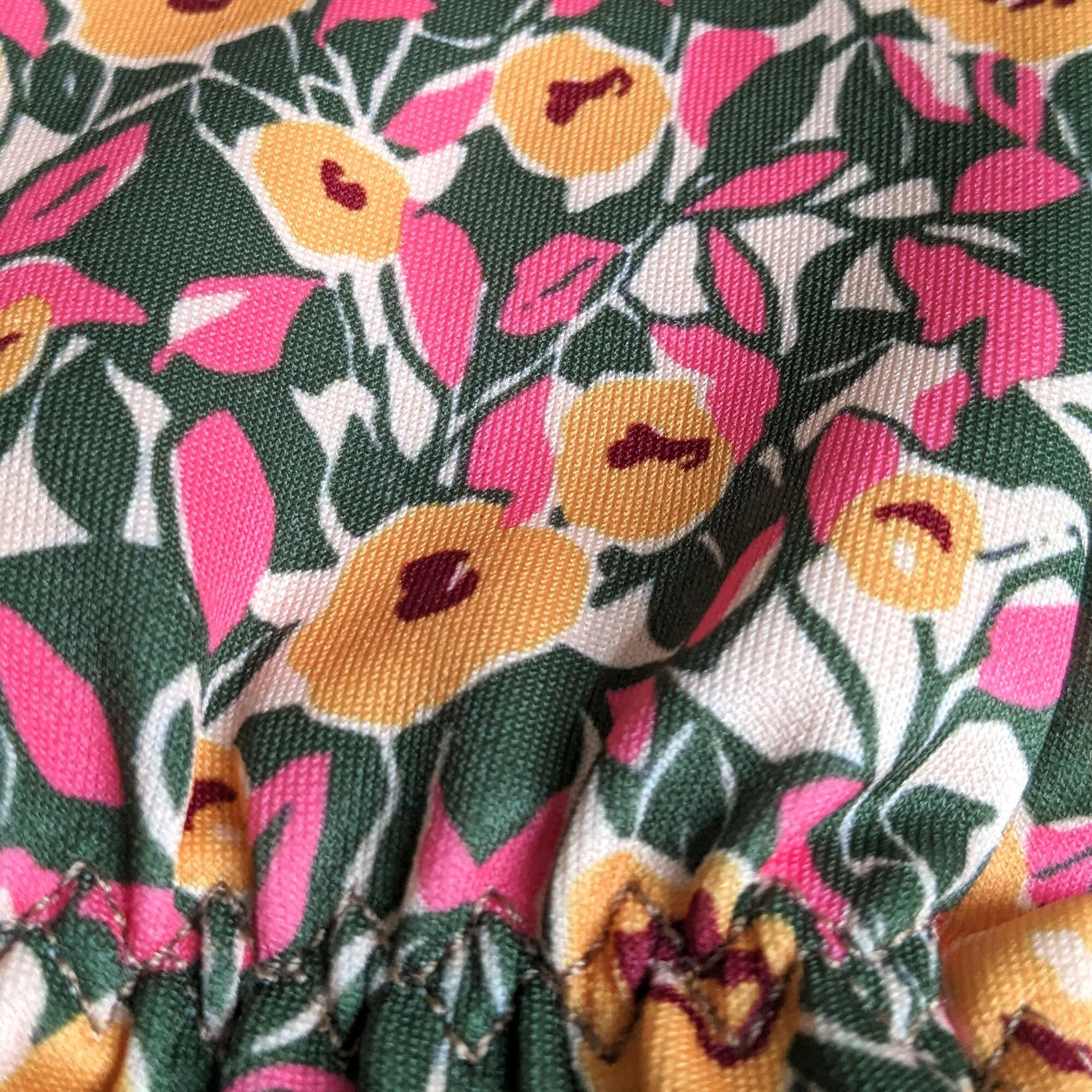 Willow & Belle Gardening Gloves - Mustard And Pink Flowers.