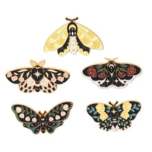 Floral Moth Butterfly Enamel Pins - Beautiful brooch pins