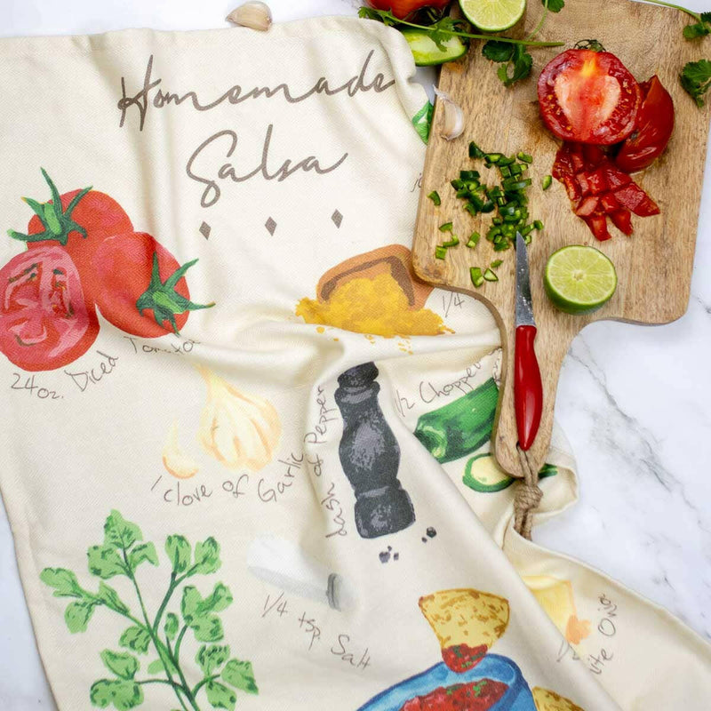 Homemade Salsa Recipe Hand Towel   Cream/Multi   20x28.