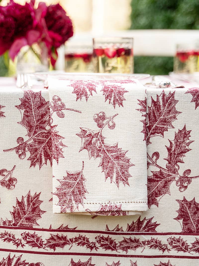Holly Toile Napkin Set of 4 - Red