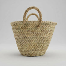 French Market Basket Palm Leaf Boho Beach Tote Bag