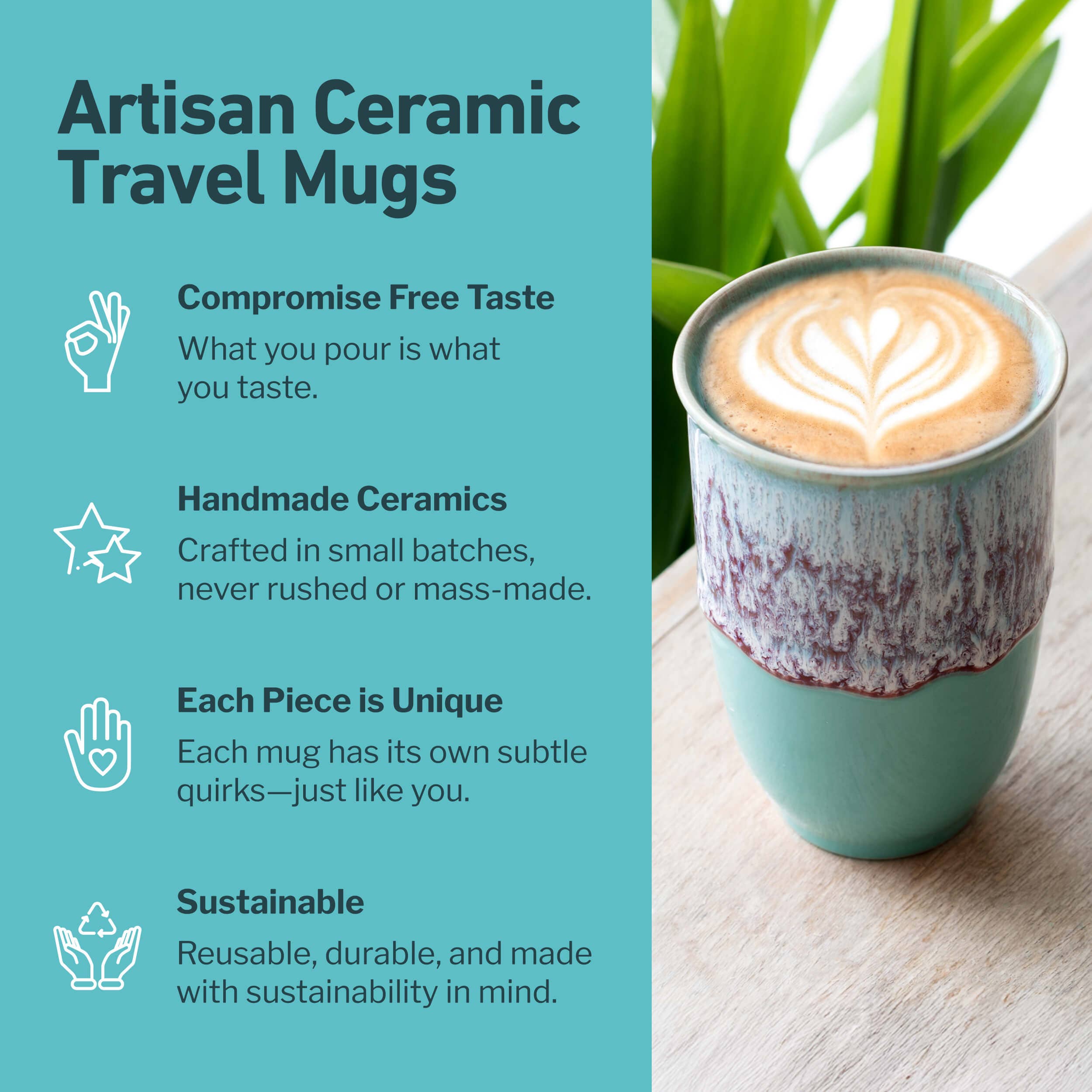 Nebula Ceramic Travel Mug – 12oz with Lid & Sleeve