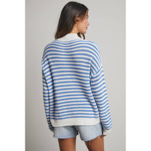 STRIPED HALF-ZIP SWEATER