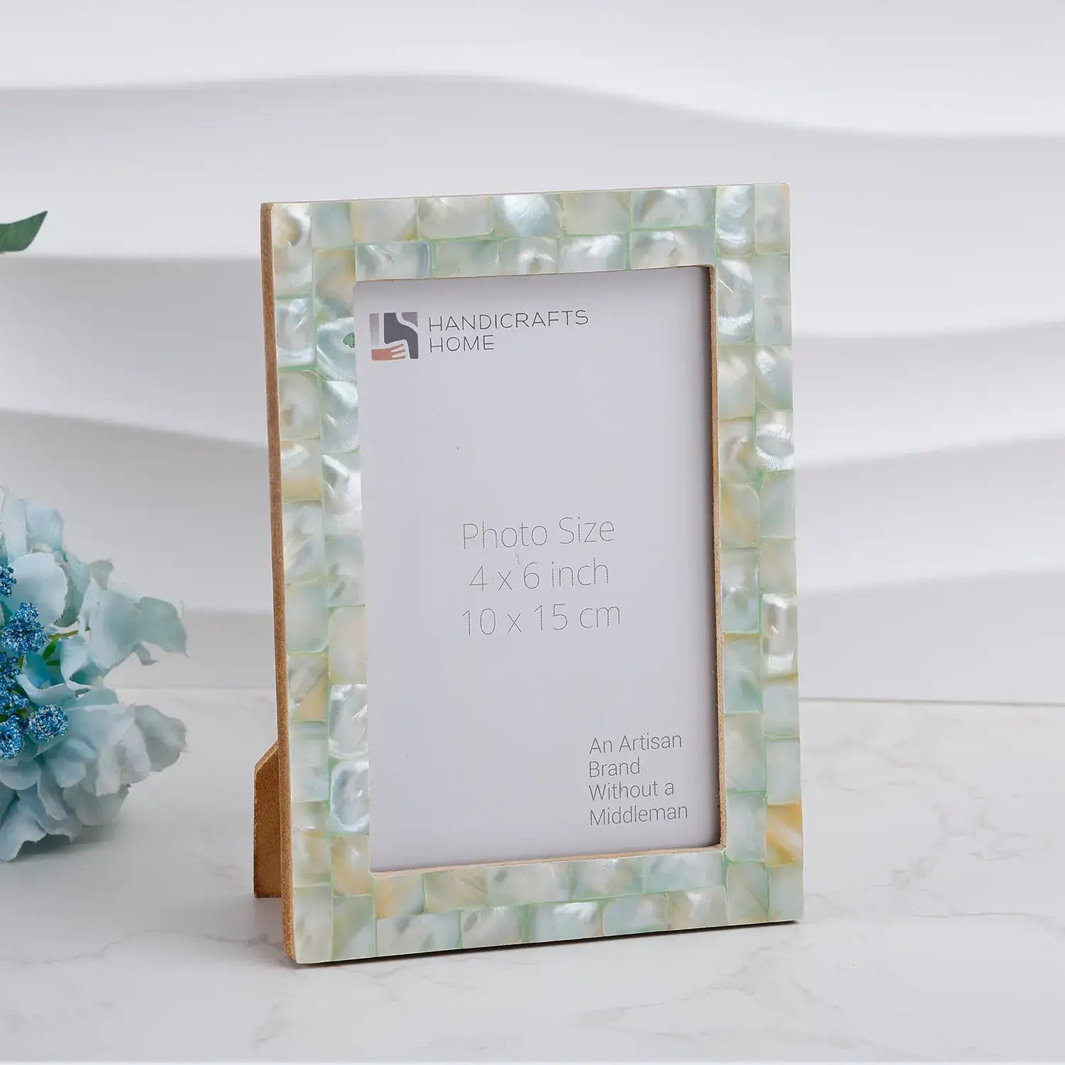 Mother of Pearl Inlay Picture Frame Green 5x7