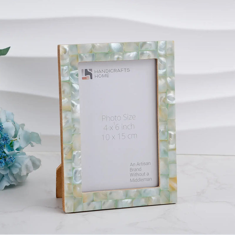 Mother of Pearl Inlay Picture Frame Green 5x7