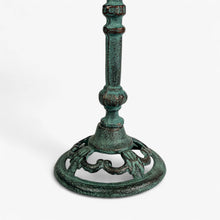 Pedestal Bird Bath Cast Iron Green Patina Garden Decor