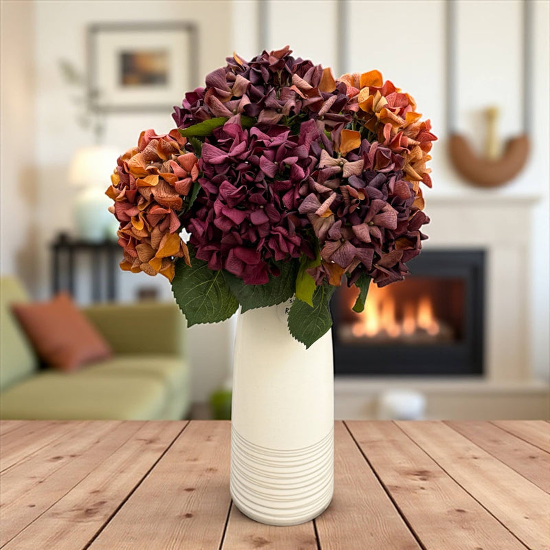 24"Lux Designer-Grade Ultra-Realistic Hydrangea–(7"Bloom)