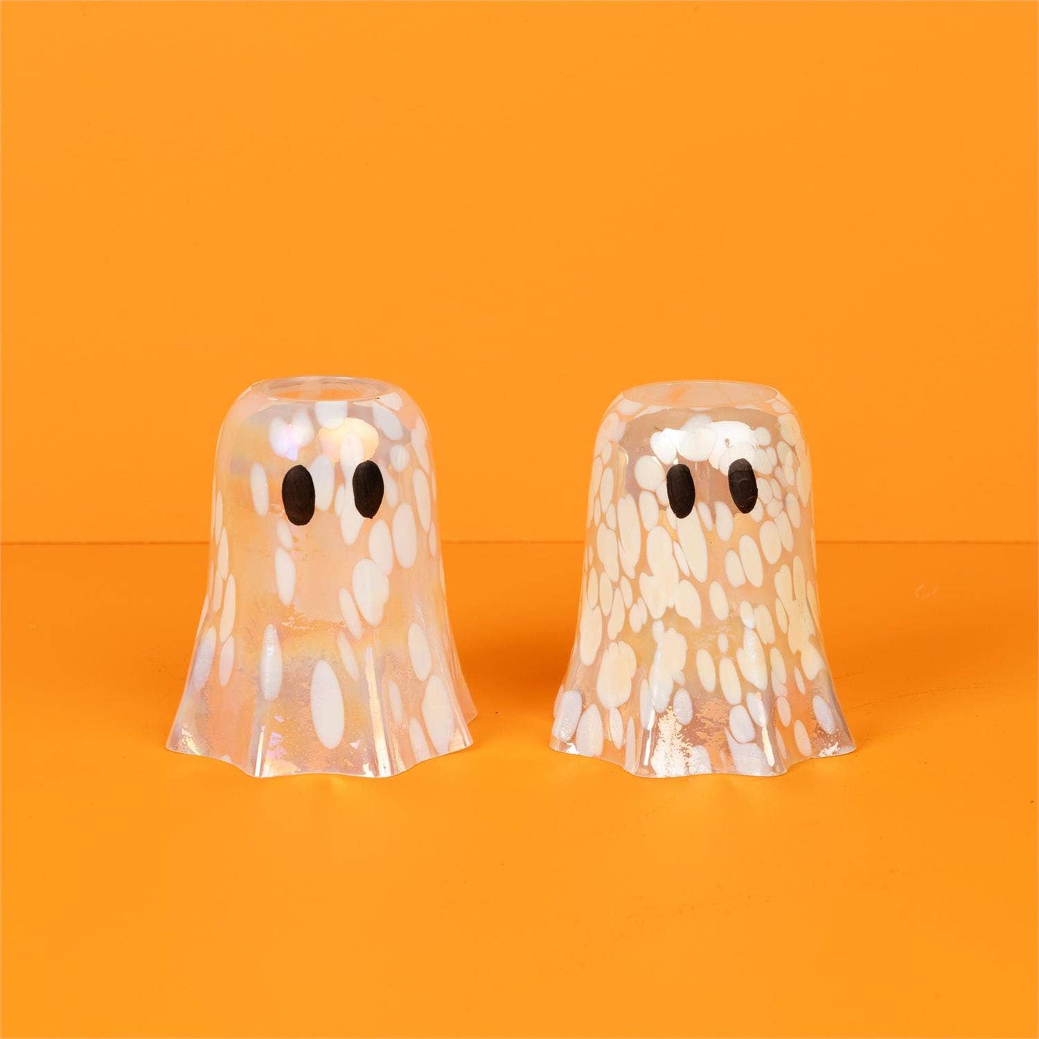Ghostly Glimmer Glass Votive Holders