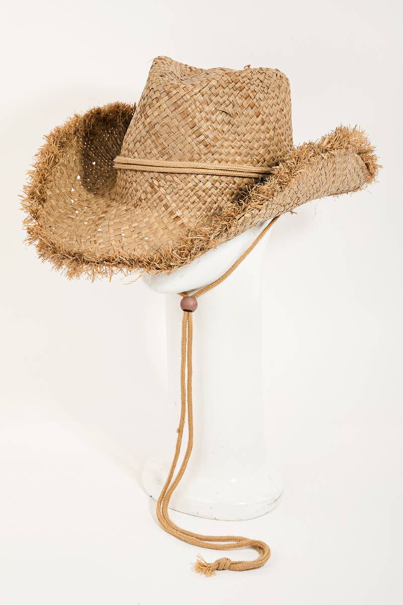 Straw Basket Weave Western Cowboy Hat