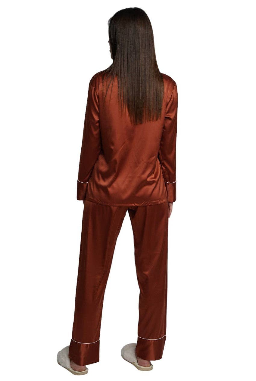 ASHLEY LONG MATTE SATIN  PAJAMAS