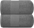Resort Collection Soft Bath Sheet Towels 35x70 in Oversize 2 Pack Smoke Grey.