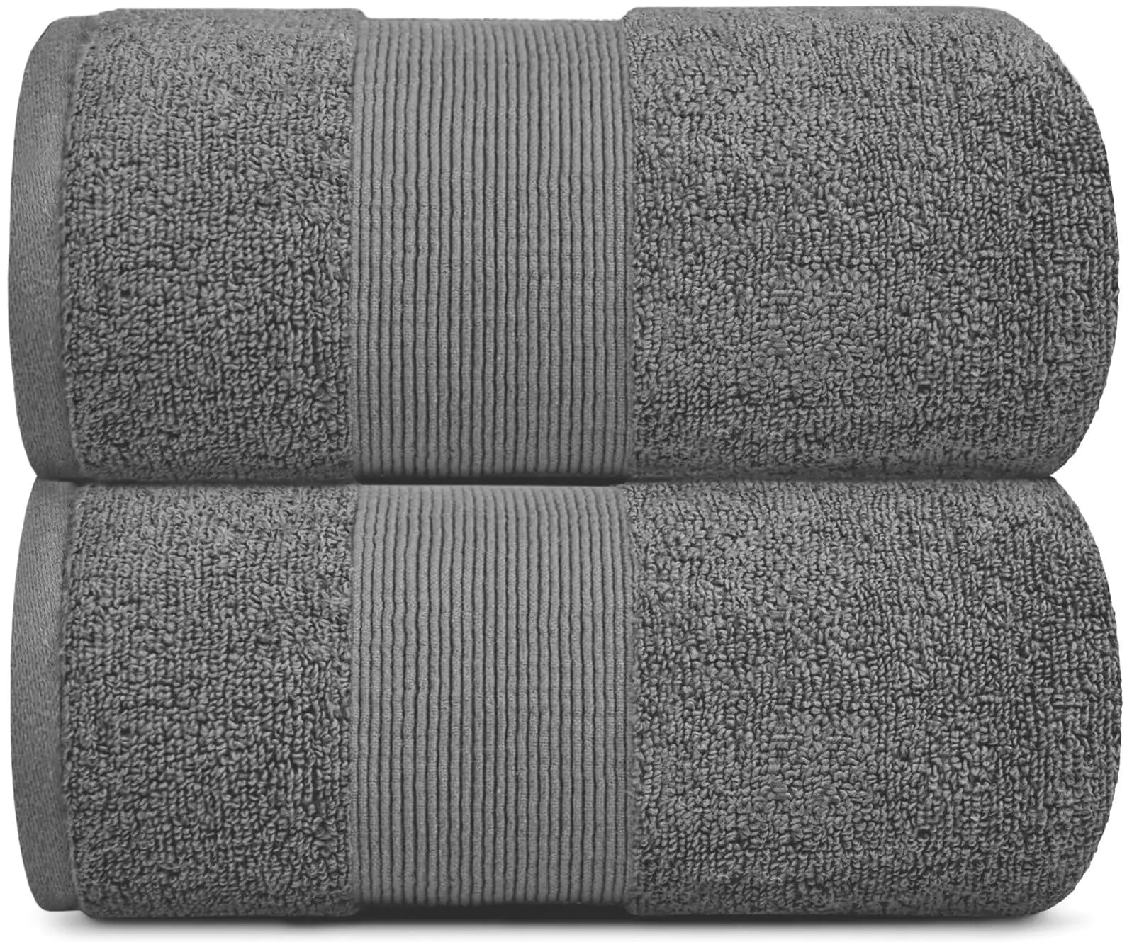 Resort Collection Soft Bath Sheet Towels 35x70 in Oversize 2 Pack Smoke Grey.